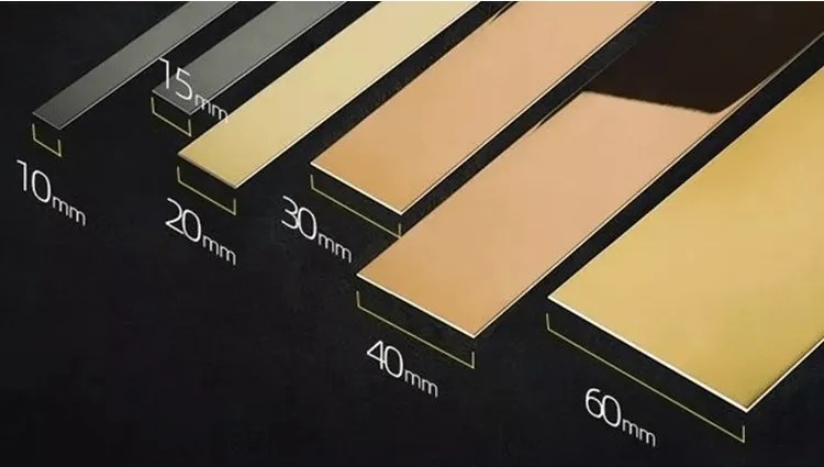common size for flat stainless steel profiles