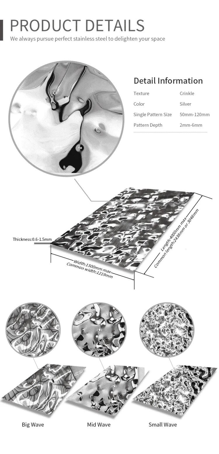 11stainless steel water ripple sheet