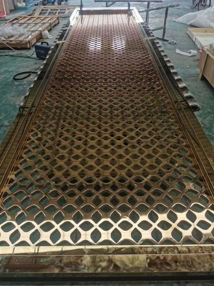 13.LMCMetalRosegoldenMirrorAluminumPartition