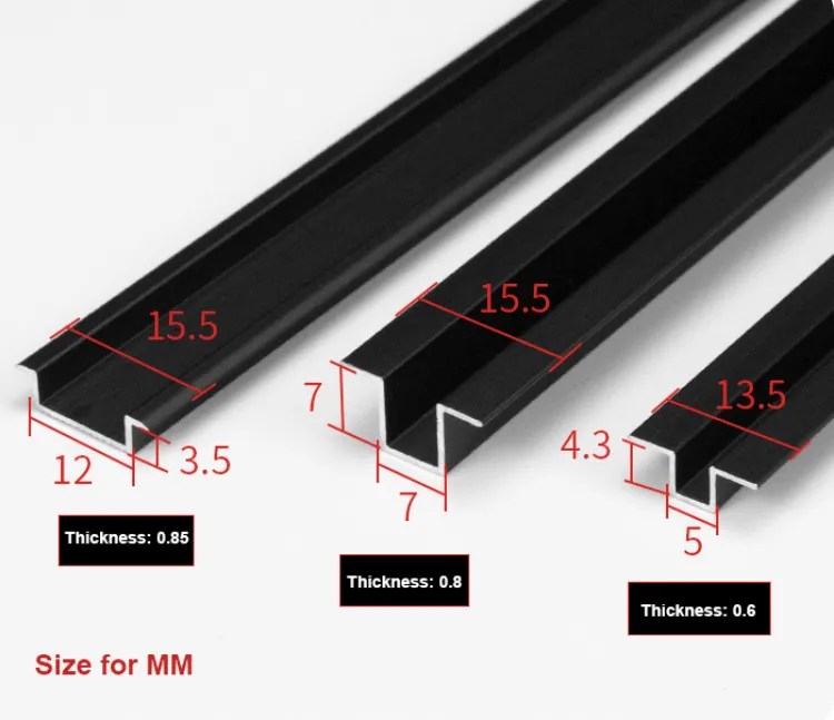 Common Size for Ω-shaped stainless steel profiles