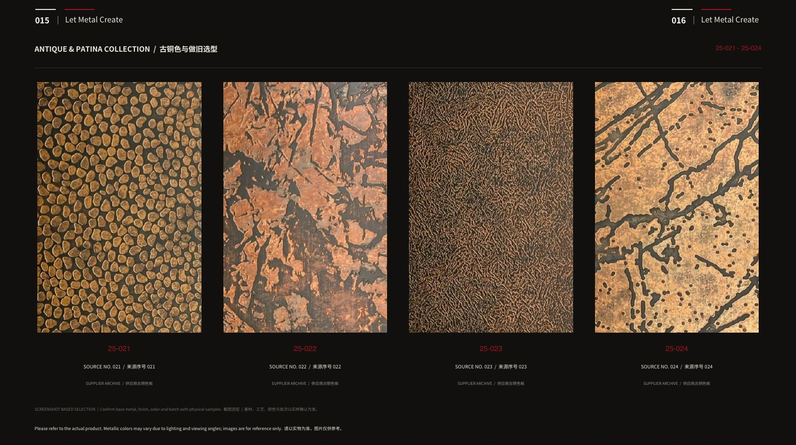 Antique pattern references 25-021–024