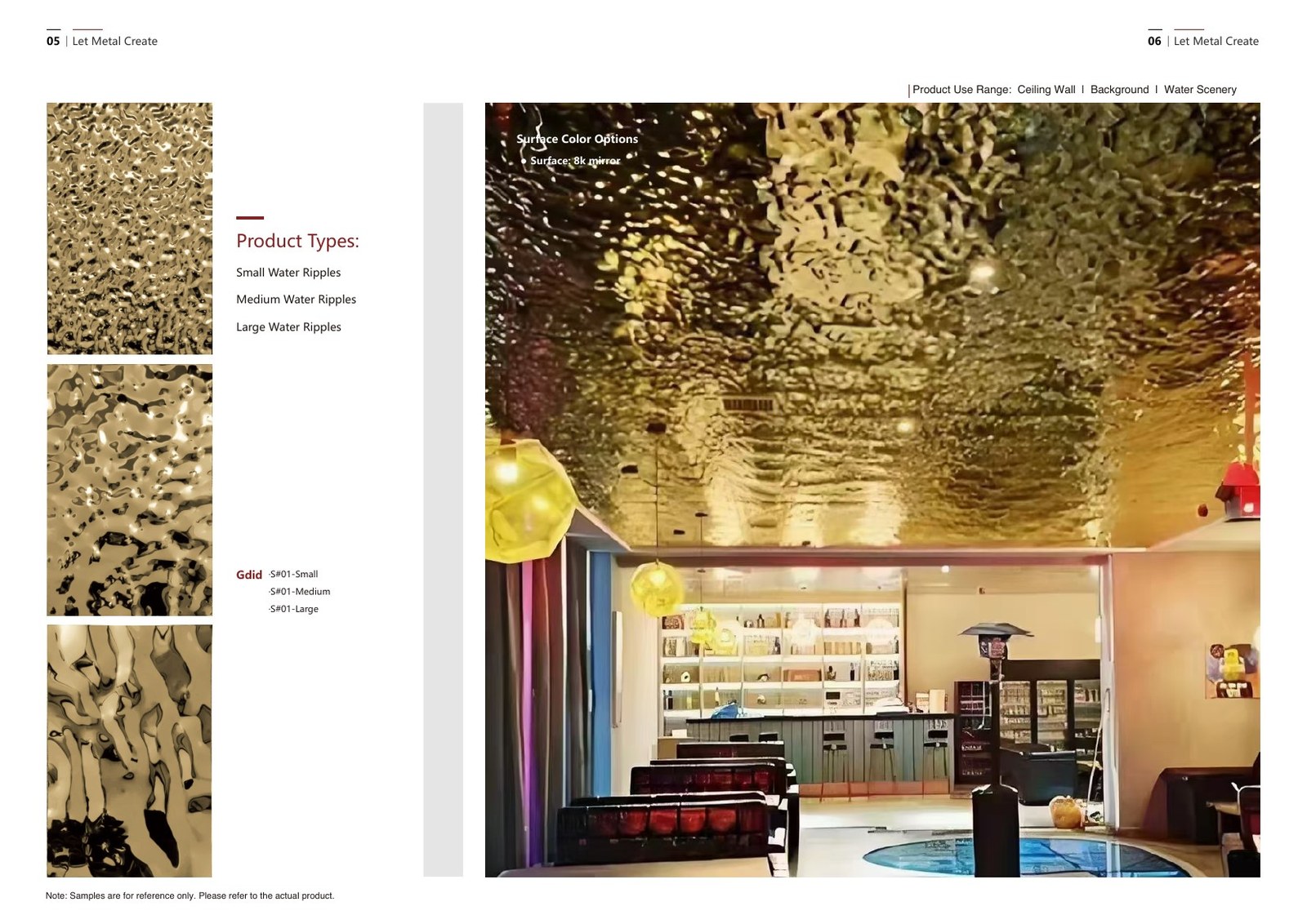 Gold patterns & ceiling applications