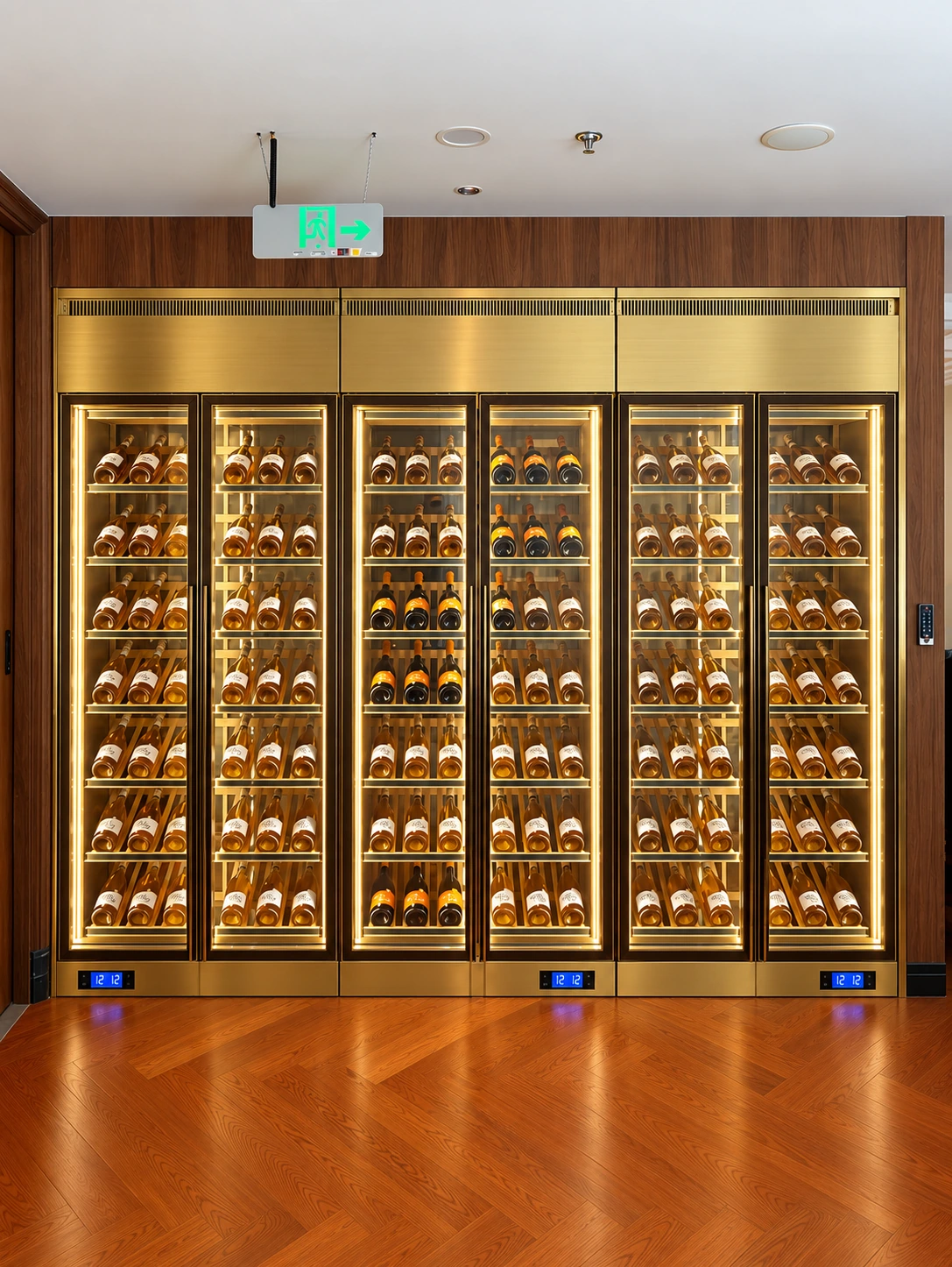 A multi-door wine wall