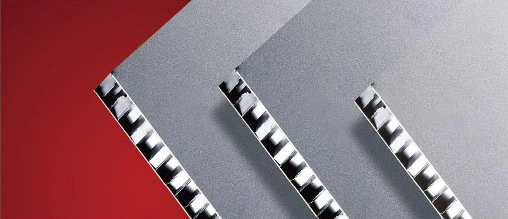 Catalog reference showing the face and honeycomb section of aluminum composite panels