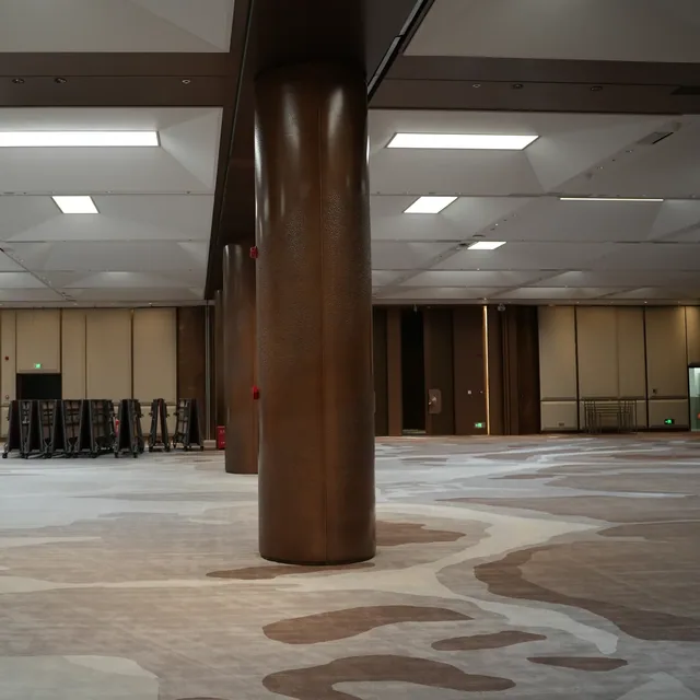 Round metal-clad column at Shantou International Convention and Exhibition Center