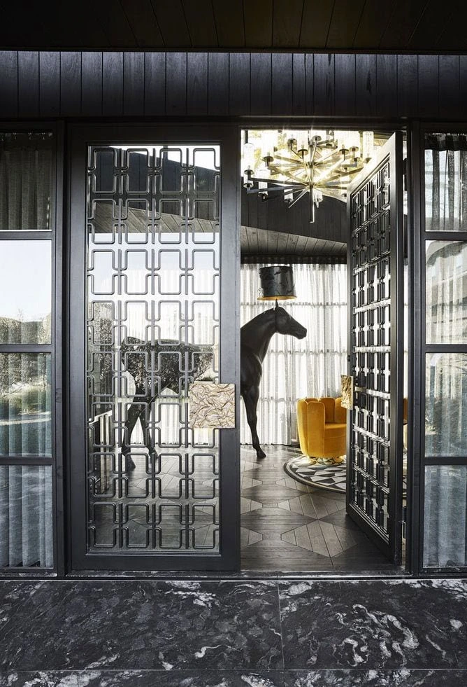 Silver gridwork & clear glass