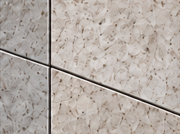 Stone-look direction wall-panel design illustration showing surface character and panel joints