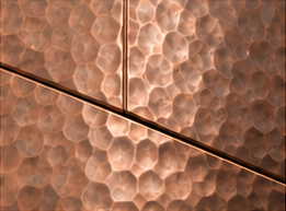 Hammered direction wall-panel design illustration showing surface character and panel joints