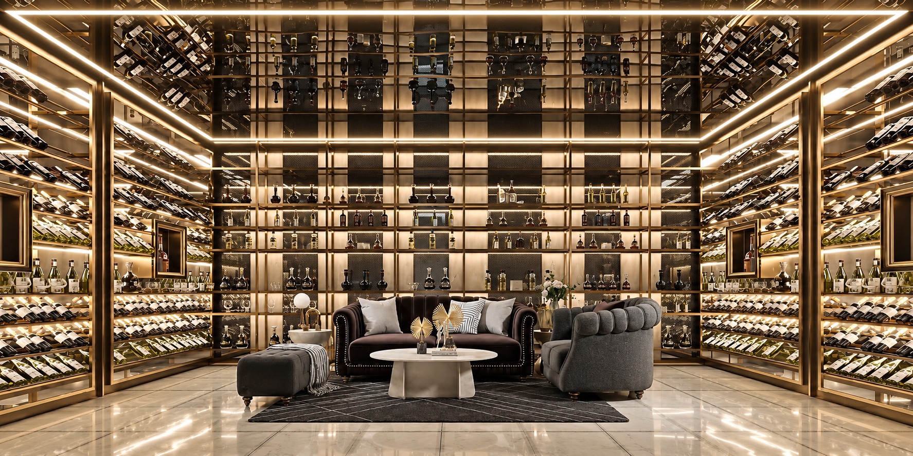 Metal display wine cabinet