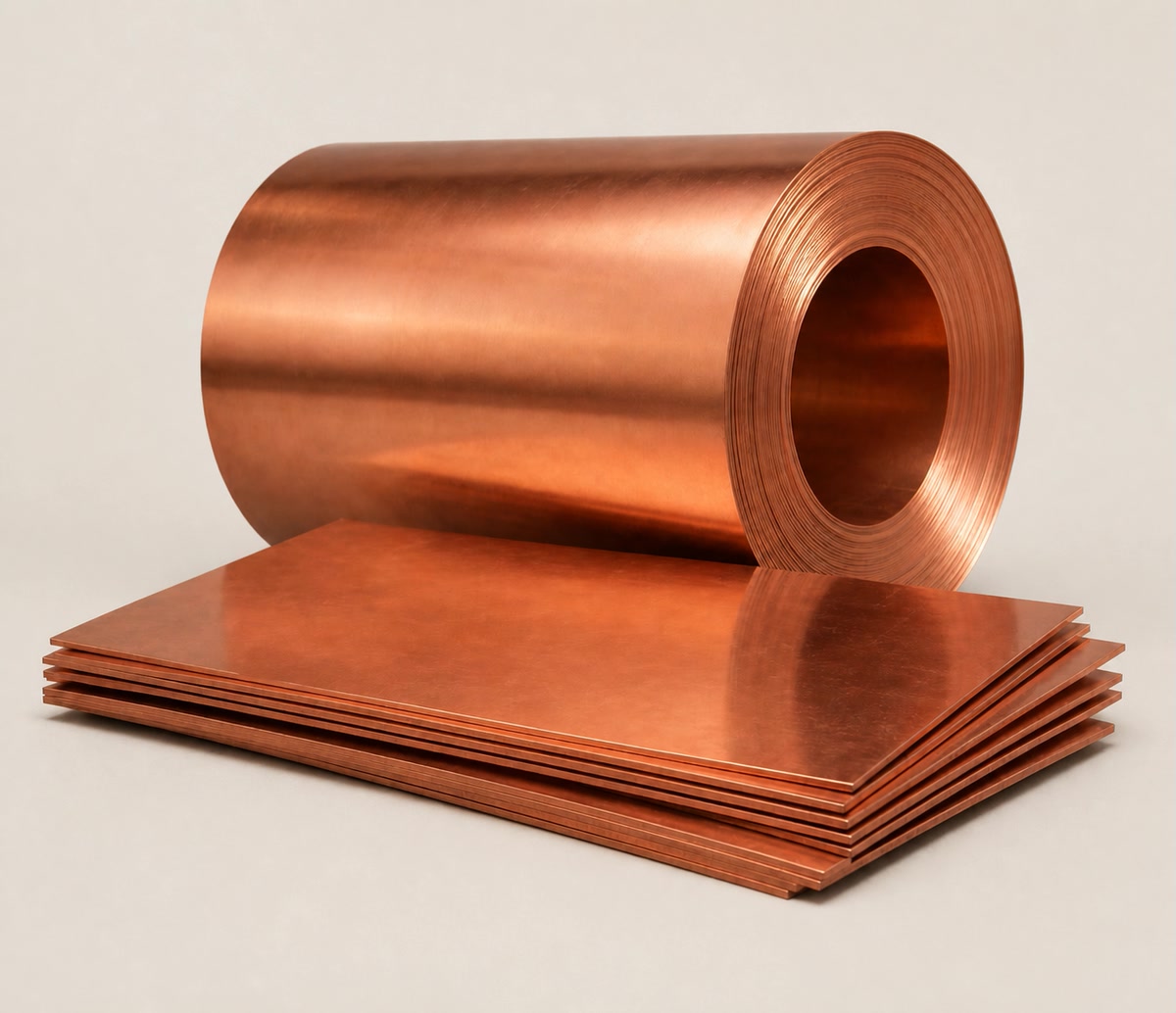 Copper coil and sheet