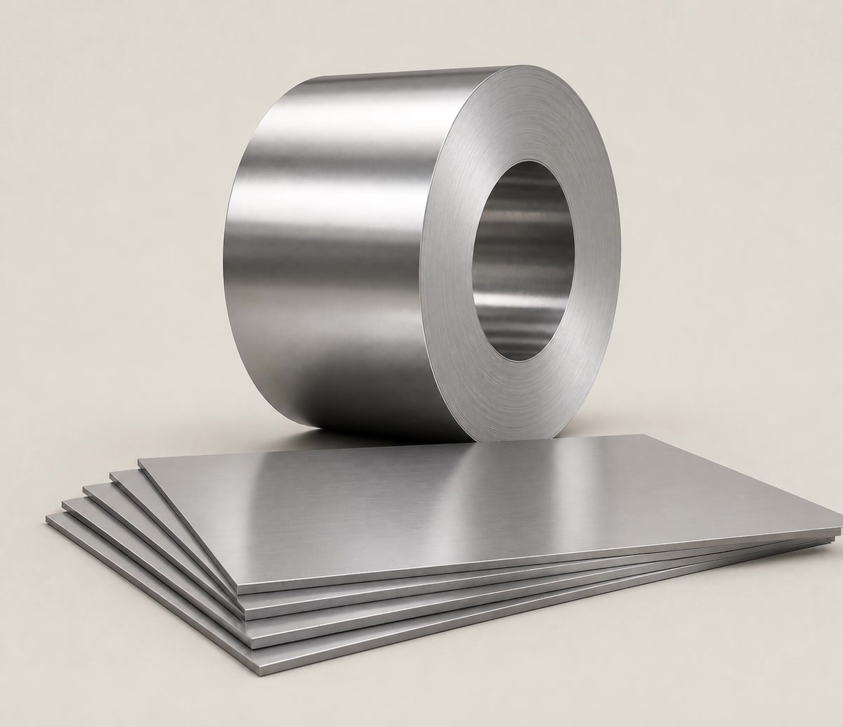 Stainless steel coil and sheet