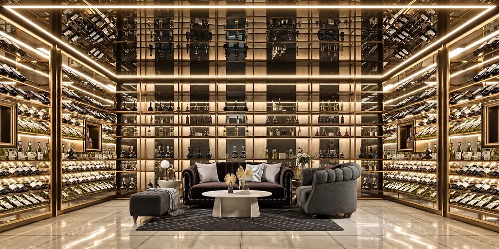 Metal display wine cabinet
